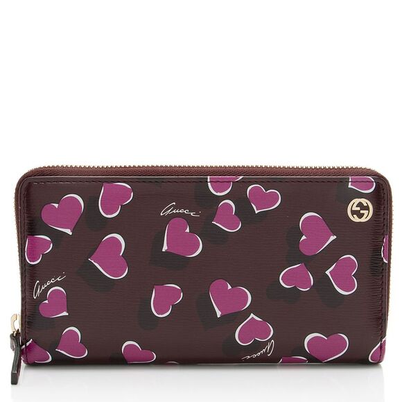 Gucci Accessories - Gucci Calfskin Heartbeat Zip Around Wallet